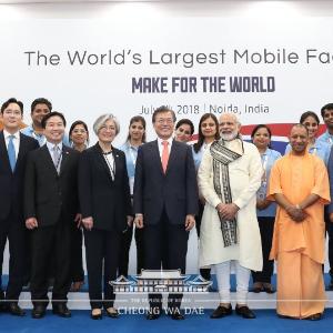 문재인 대통령, 모디 총리와 노이다 삼성전자 신공장 준공식 참석  2018-07-09 